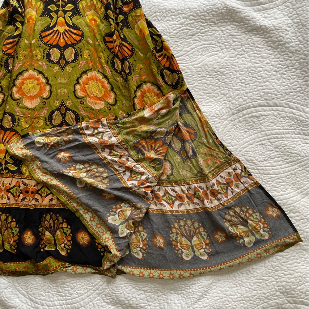 NINE LIVES BAZAAR EMPIRE DRESS COYOTE boho floral print Maxi Dress NWT XXL - Picture 8 of 15